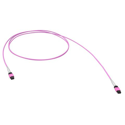 Оптический соединительный шнур 16 ОВ, 50/125 OM4, 1xMTP(16)f APC/1xMTP(16)f APC, тип В, 5 м