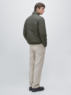 Massimo Dutti Легкая водоотталкивающая стеганая куртка, серо-зеленый