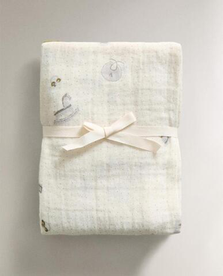 ZARA HOME ДЕТСКИЕ МУСЛИНОВЫЕ САЛФЕТКИ (3 ШТ.), ЭКРЮ