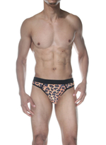 Мужские трусы-стринги с леопардовым принтом (Размер: S) (Цвет: леопард)