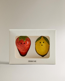 Zara Home набор для специй из каменной керамики, цвет красный, 5.1 см