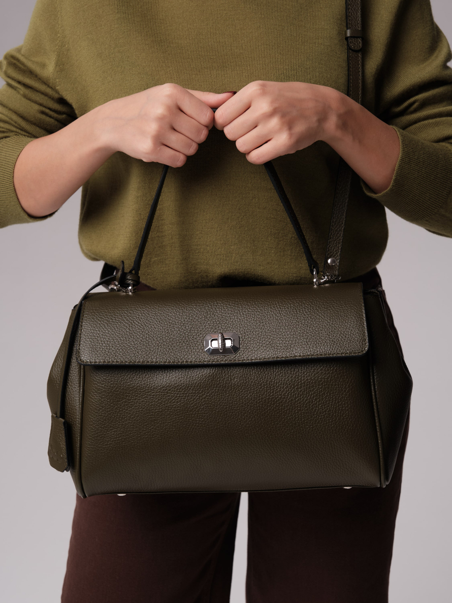 Кожаная сумка Nadi DBR 31356 олива