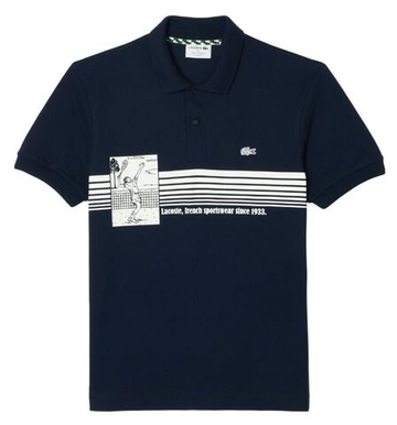 Мужское теннисное поло Lacoste French Made Original L.12.12 Print Polo Shirt - небесный