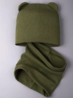 Шапка детская с ушками и снуд на осень