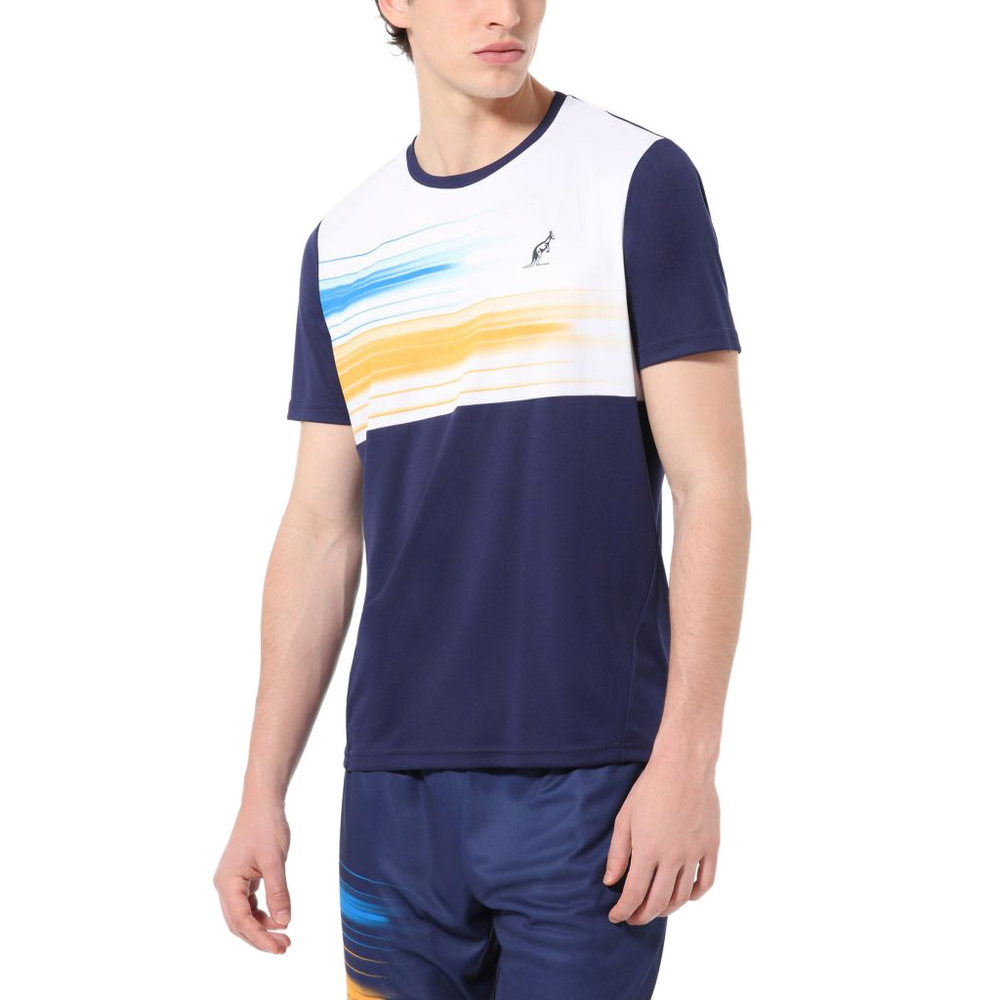 Теннисная футболка Australian Ace T-Shirt Brush Line Print - Blue