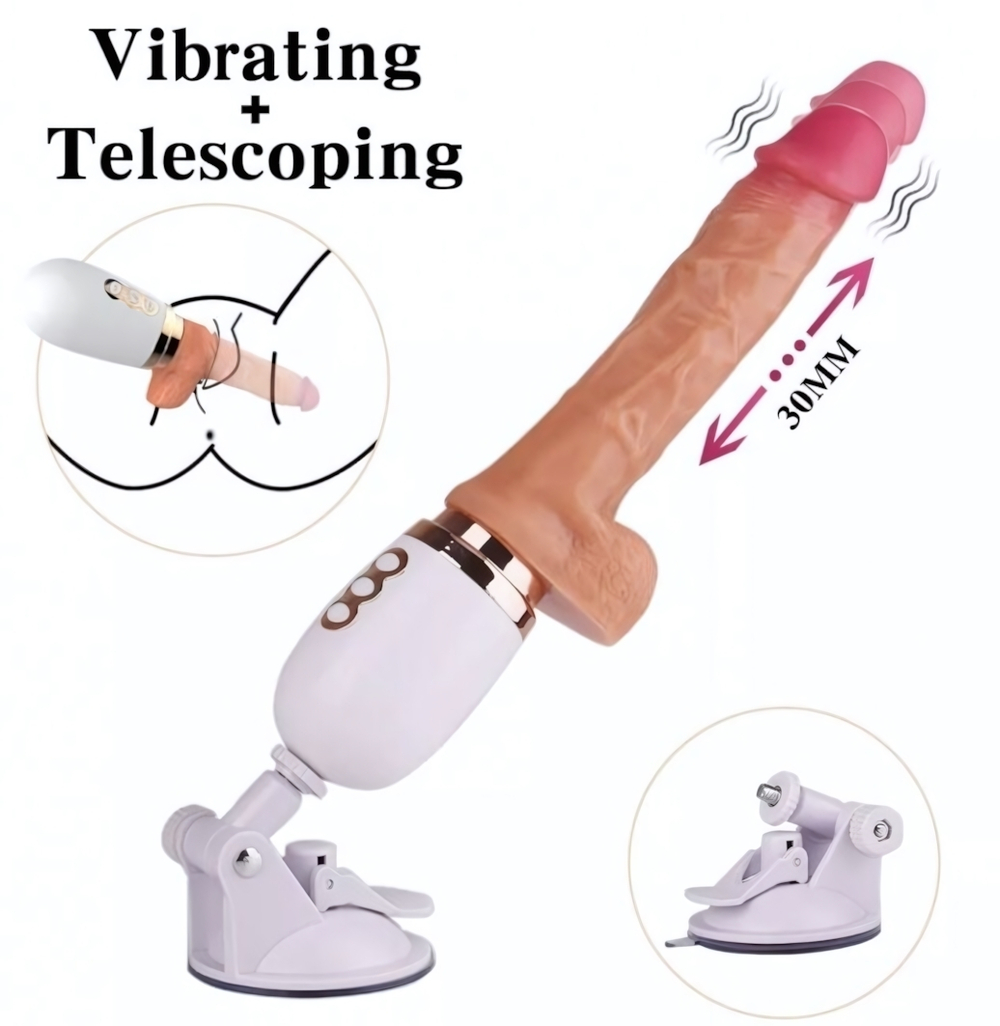 Телескопический вибратор с эффектом проникновения ThrustXperience (Цвет: телесный)