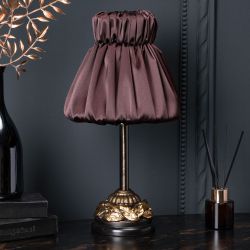 Настольная лампа Лоретт Бронза с абажуром Адель Шоколад