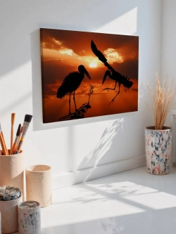Картина на стену 40 X 50 Птицы на закате