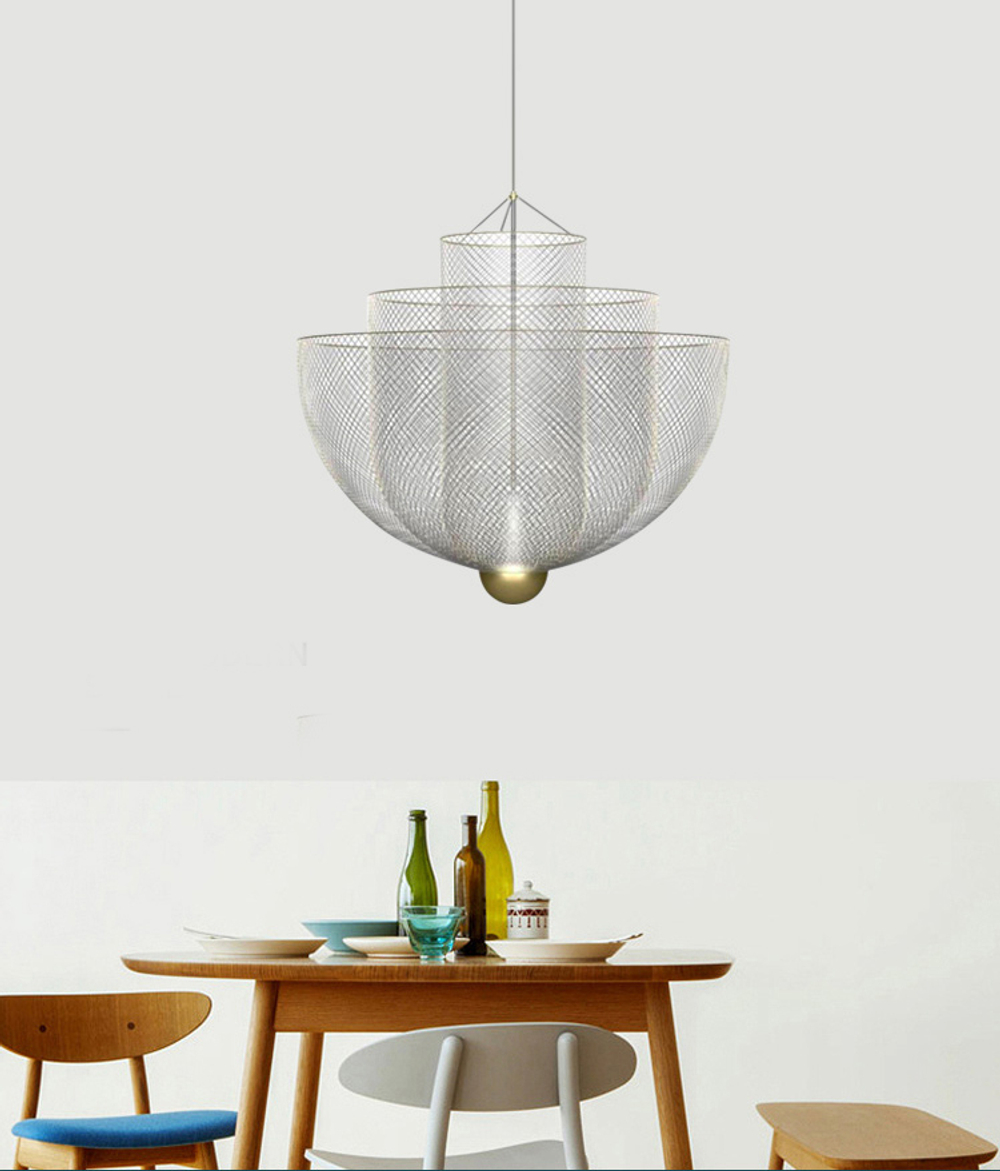 Подвесной дизайнерский светильник  Meshmatics by Moooi D60 (серебряный)