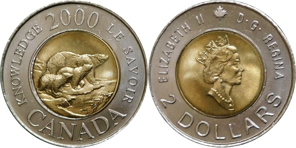 Канада 2 доллара, 2000 Путь к знанию XF