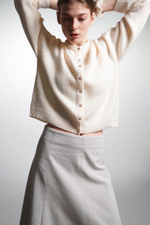 Юбка клиньями из плотного светло-серого хлопка