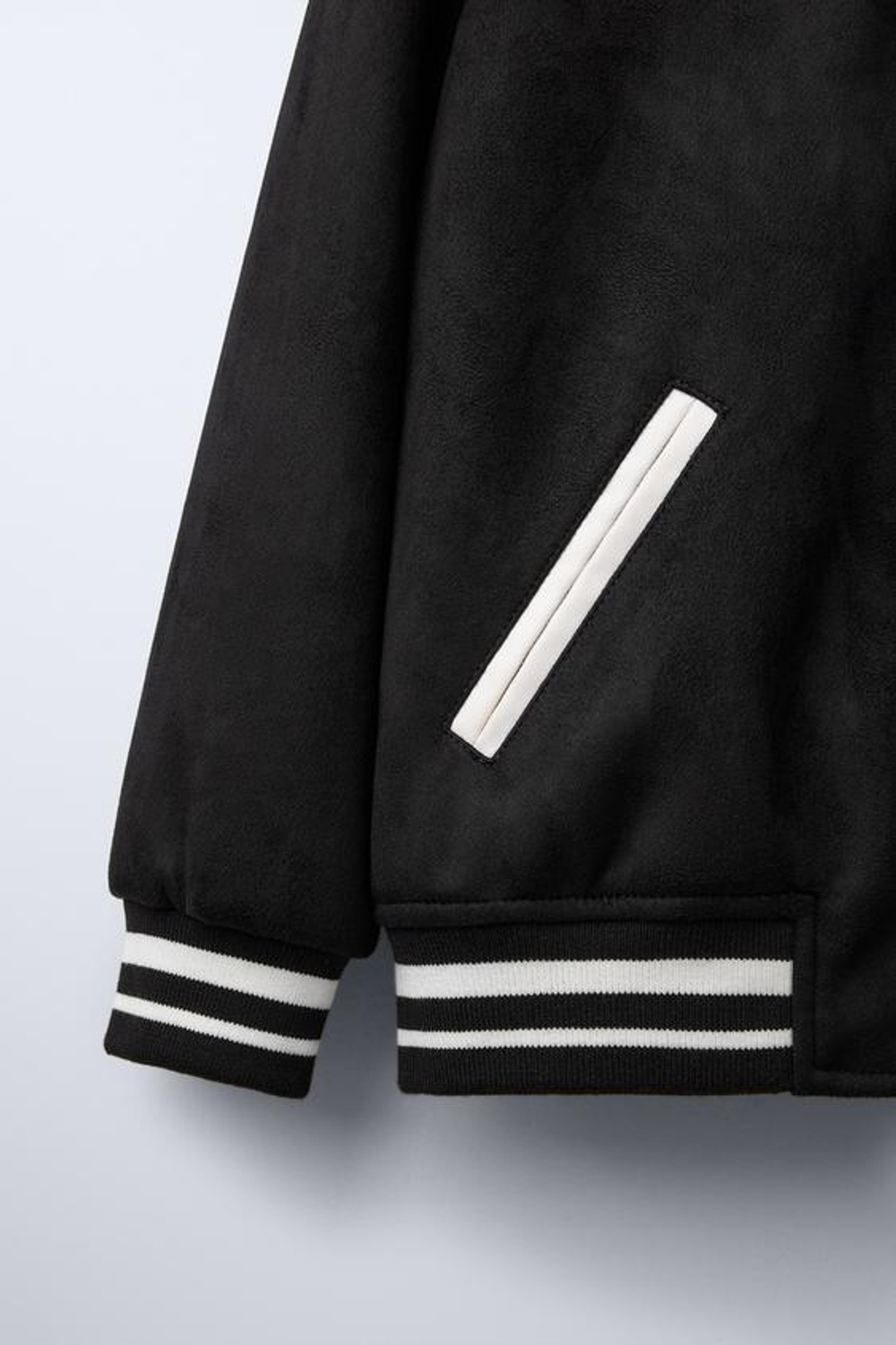 ZARA БОМБЕР ИЗ ИСКУССТВЕННОЙ ЗАМШИ, ЧЕРНЫЙ