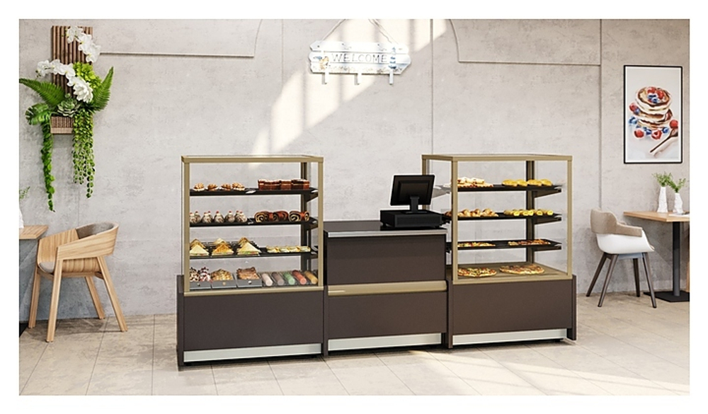 Витрина кондитерская Carboma KC70 VM 1,3-1 Light (0102-0109, шоколад / золото)