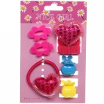 Аксессуары для волос детские «Little Fashion - Нежность», 3 цвета, (4 резинки, 2 заколки, 2 краба), 10*16 см