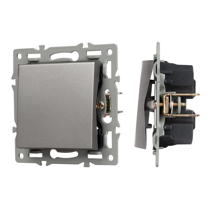 Механизм выключателя одноклавишный непроходной SWT-MK01-PL-GR (250V, 16A) Arlight 043712