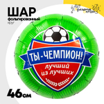 Шар Фольгированный ТЫ ЧЕМПИОН Футболист (Зеленый)