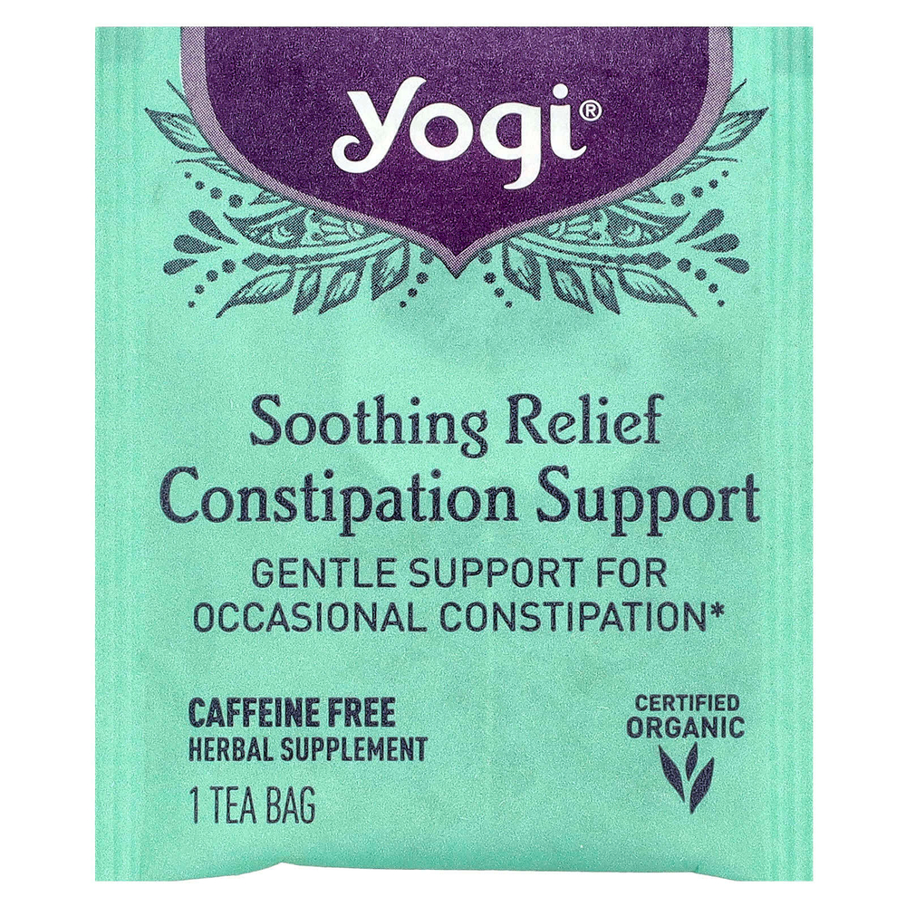 Yogi Tea, Успокаивающее средство для облегчения запоров, без кофеина, 16 чайных пакетиков, 32 г (1,12 унции)