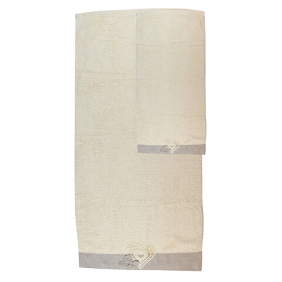 Набор из 2-х полотенец "Паулония" кремовый 38х58см/55x104см