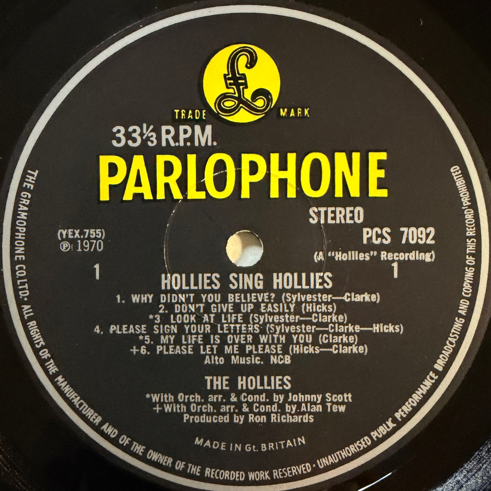 The Hollies - Hollies Sing Hollies (Англия 1969г.)