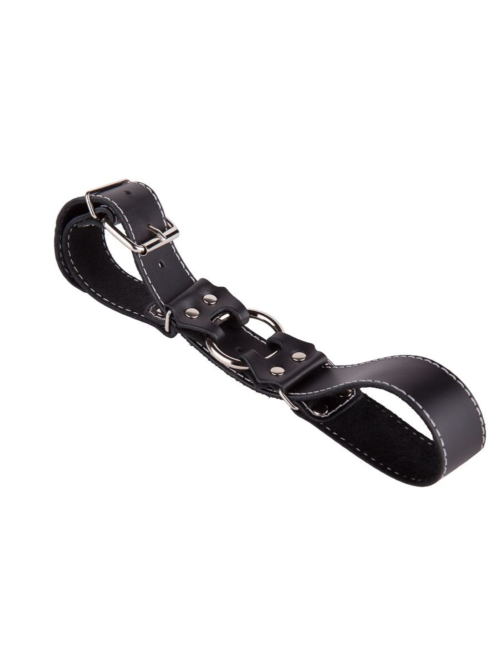 Кожаные ременные наручники (Цвет: черный)