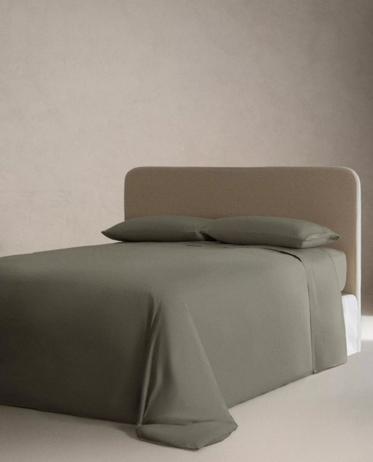 ZARA HOME (300 НИТЕЙ) ПОДОДЕЯЛЬНИК ИЗ САТИНА, СИНИЙ