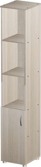 Стеллаж узкий полуоткрытый Стандарт Про ясень шимо светлый