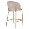 Полубарный стул Coral серо-бежевый велюр с золотыми ножками
