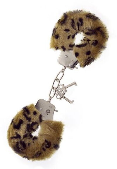 Леопардовые наручники METAL HANDCUFF WITH PLUSH LEOPARD