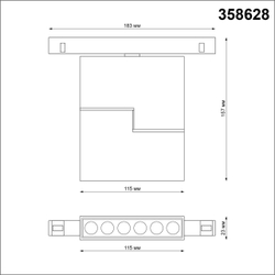 358628 SHINO NT21 065 черный Трековый низковольтный св-к диммируемый с ДУ, со сменой цв.температуры IP20 LED 3000~6500К 12W 48V FLUM