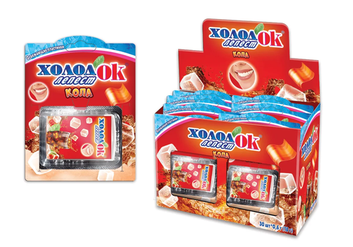 Конфета освежающая Холодок® (со вкусом колы), 20*30*0,6г.