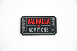 Шеврон Valhalla Admit One PVC. Чёрный