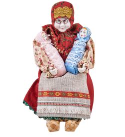 Народные промыслы RK-723/1 Кукла-шкатулка «Бабушка с детьми»