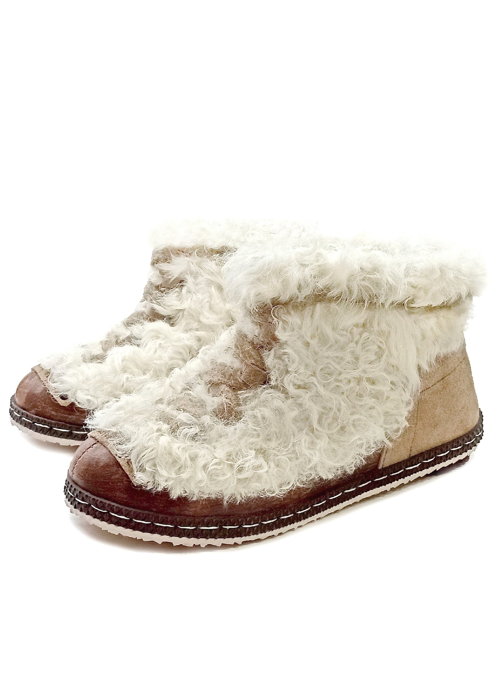 Ботильоны меховые "Крем-сода"