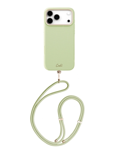 Uniq для iPhone 17 Pro Max чехол COEHL Strap series Mirelle Lint Green (MagSafe)
