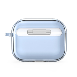 Чехол синий прозрачный для наушников AirPods Pro 3, серия PECL Series от Dux Ducis, в комплекте с карабином
