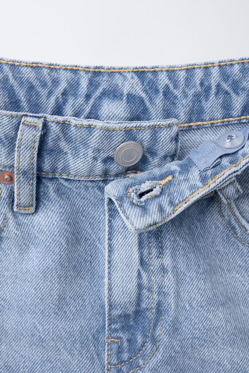 ZARA ДЖИНСЫ WIDE LEG С НАШИВКОЙ «ЗВЕЗДЫ», СИНИЙ