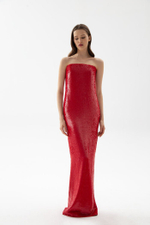 Платье макси корсетное из пайеток