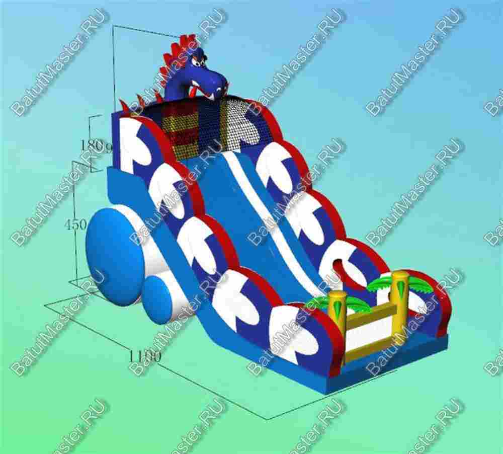 Коммерческий надувной батут-горка "Дракон" 11*6*8,5 м