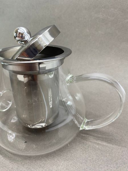 Чайник стекляный с металлическим ситом, 600мл