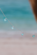 Колье "Хати" с ювелирной эмалью лазурного цвета