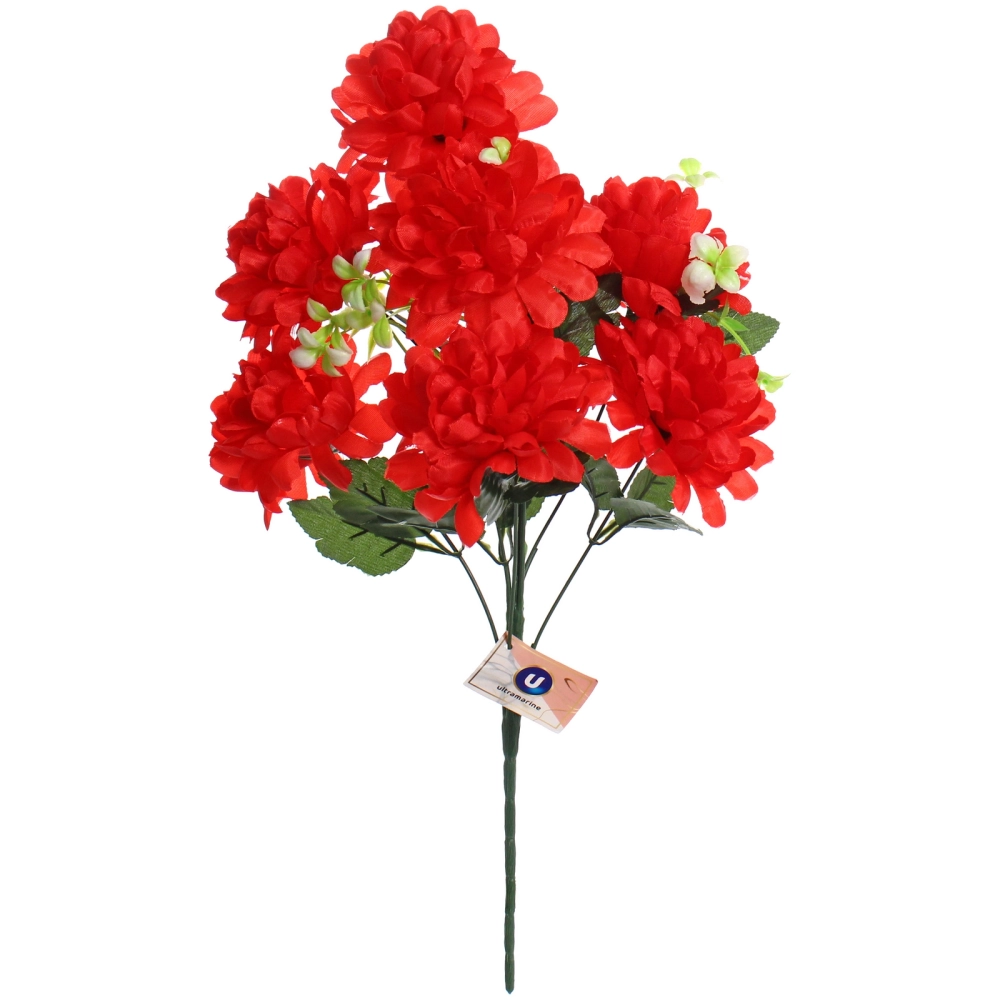 Искусственные цветы «Цветочная мелодия» Хризантемы 49см 7 цветков красные