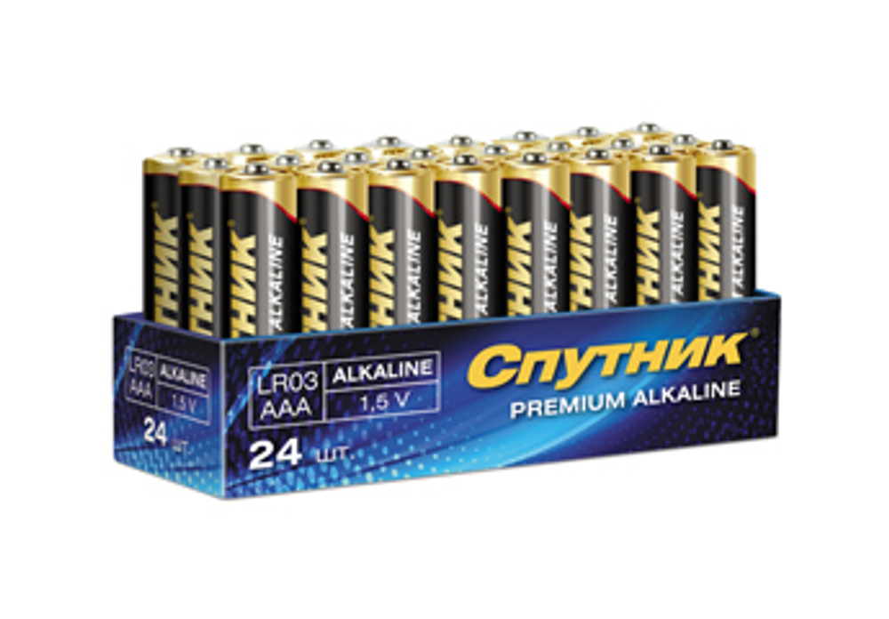 Батарейка Спутник Premium Alkalain LR03/4S (4/96/384)
