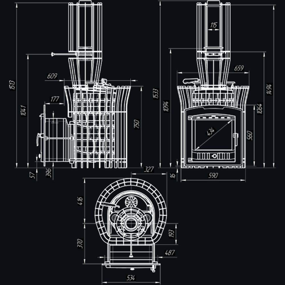 Печь для бани Авангард ЗК 25 (П2) Ураган в сетке Тюльпан