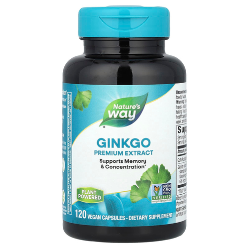 Nature's Way, гингко, 120 веганских капсул