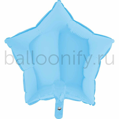 Фольгированная фигура, звезда, 18"/46СМ Пастель Matte Blue