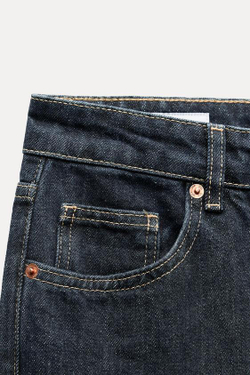 ZARA ДЖИНСЫ TRF WIDE LEG СО СРЕДНЕЙ ПОСАДКОЙ, ТЕМНЫЙ ИНДИГО