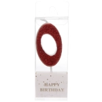 Свеча для торта Цифра Иллюзия «0» 9.5 см, красный
