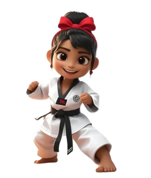 Брелок TKD акриловый Девушка - тхэквондист