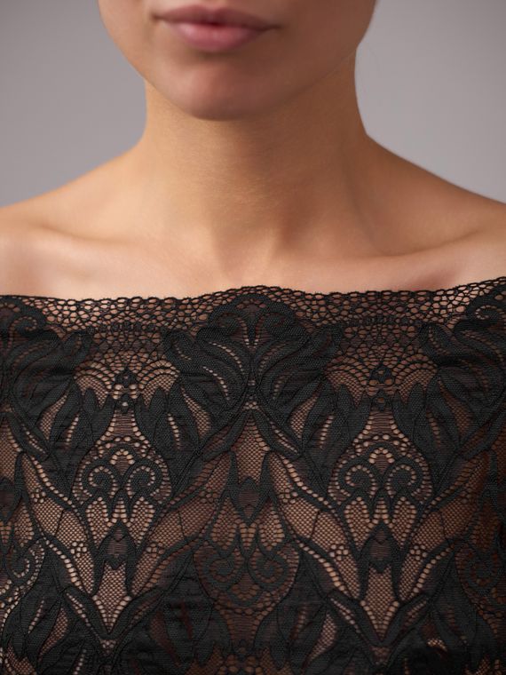 03-294 ОПТ Кружево эластичное 24 см, черный 170