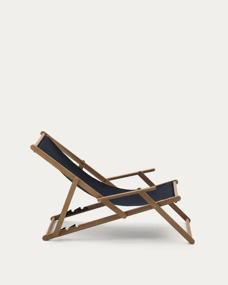 Складное кресло Vilara для улицы из акации черного цвета